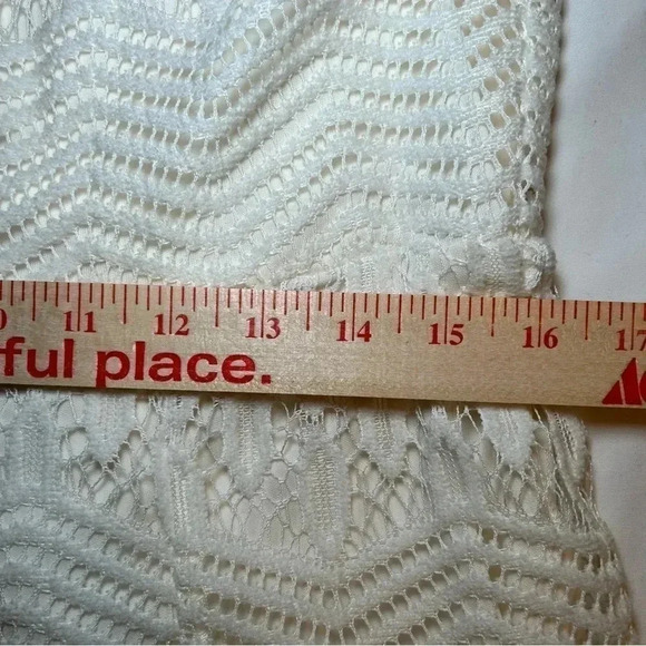 2/$30 J. Taylor Size 12 Cream Halter Top Lace Dress Wedding Formal Party - Picture 13 of 14